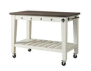 Steve Silver Cayla Two Tone Kitchen Cart in Antiqued White