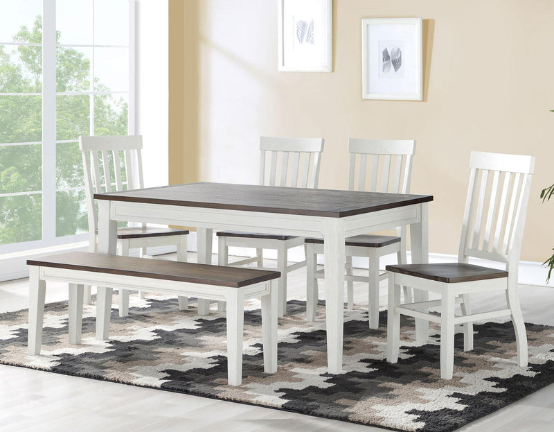 Steve Silver Caylie Dining Table in Two-tone Ivory and Driftwood