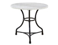 Steve Silver Claire Round White Marble Top Dining Table in White