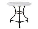 Steve Silver Claire Round White Marble Top Dining Table in White