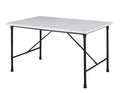 Steve Silver Claire White Marble Top Dining Table in White