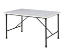 Steve Silver Claire White Marble Top Dining Table in White