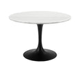 Steve Silver Colfax Round White Marble Top Dining Table in Black