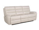 Steve Silver Duval Leather Dual Power Reclining Sofa in Impressive Ivory