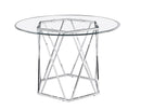 Steve Silver Escondido Round Dining Table in Chrome