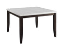 Steve Silver Francis Square Marble Top Dining Table in Cordovan Dark Cherry