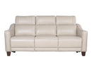 Steve Silver Giorno Dual Power Leather Sofa in Ivory