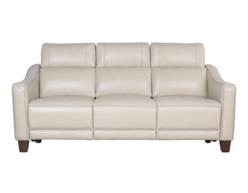 Steve Silver Giorno Dual Power Leather Sofa in Ivory