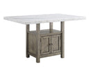 Steve Silver Grayson White Marble Counter Storage Table in Driftwood