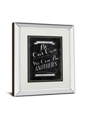 Be Our Own By Sd Graphic - Mirror Framed Print Wall Art - Black