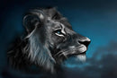 Portrait Of A Lion By Cad Design (Small) - Blue