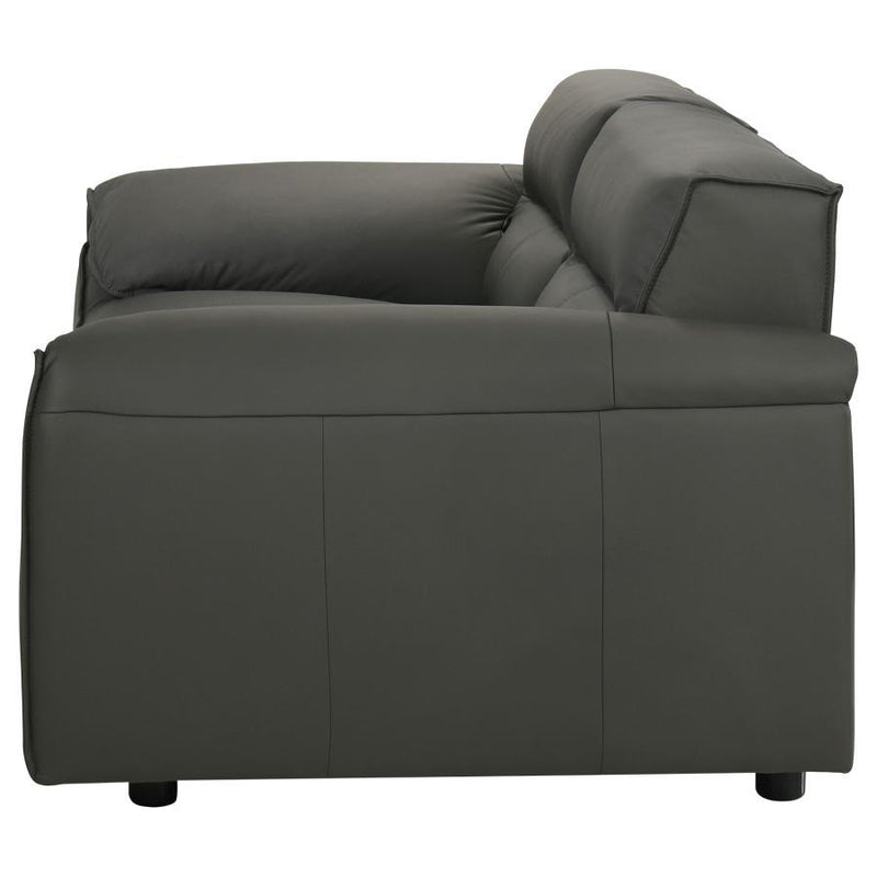 Buxton - Top Grain Leather Upholstered Loveseat
