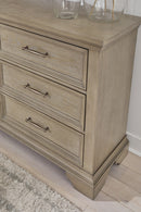 Vallardia - Dresser And Mirror - Light Grayish Brown