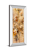 Candlelight Lilies I By Douglas - Mirror Framed Print Wall Art - Beige