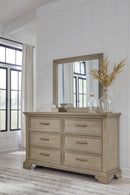 Vallardia - Dresser And Mirror - Light Grayish Brown