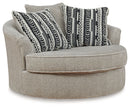Calnita - Oversized Swivel Accent Chair - Sisal