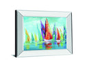 Fine Day Sailing I By Nan - Mirror Framed Print Wall Art - Blue