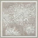 "Textured Elegance II" Hand-Painted Canvas In Frame - White / Gray