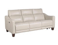 Steve Silver Giorno Dual Power Leather Sofa in Ivory