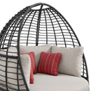Playa - Twin Egg Chair With 3 Pillows - Dark Gray / Beige