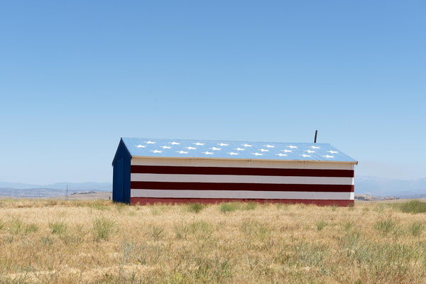 Patriotic Barn By Piddix (Small) - Blue