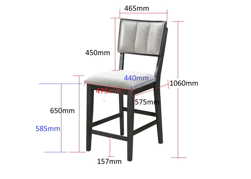 Cline - Counter Height Chair (Set of 2) - Charcoal / Gray