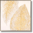 Golden Vein Leaf Pair - 32" x 32" Framed Wall Art