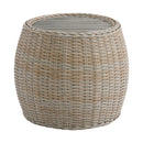 Ollie - Cuddler Chair And End Table - Tan And Olefin White Cream