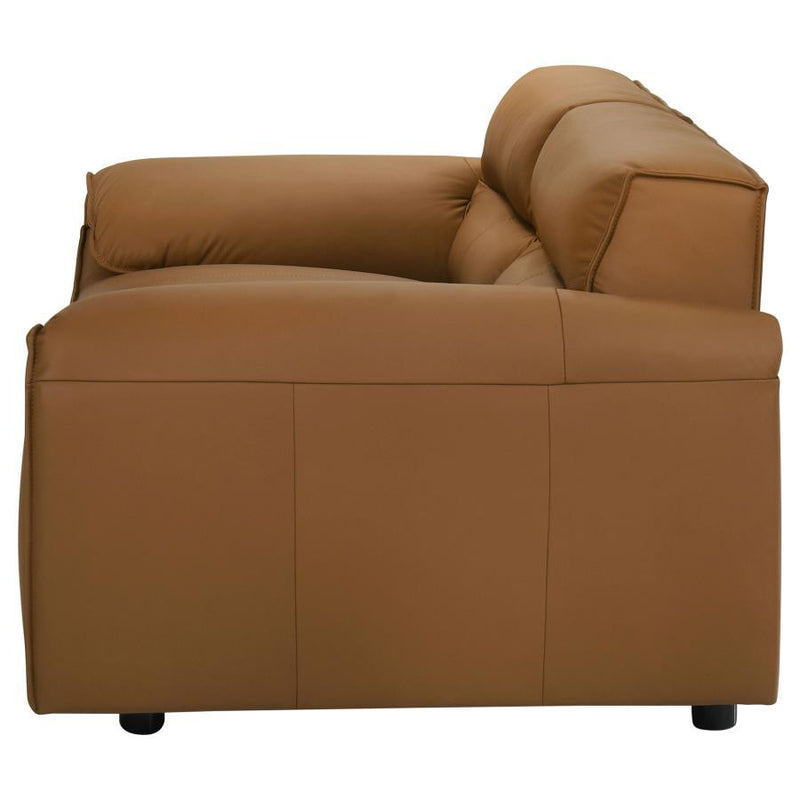 Buxton - Top Grain Leather Upholstered Loveseat