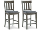 Hallanden - Upholstered Barstool (Set of 2) - Black / Gray