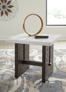 Burkhaus - Rectangular End Table - White / Dark Brown