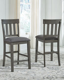 Hallanden - Upholstered Barstool (Set of 2) - Black / Gray