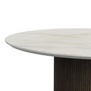 Sylvie - Round Table With White Faux Marble Top And Base