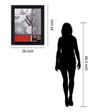 Crimson Petal Fusion - 28" x 34" Framed Wall Art