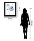Azure Blossom Dance - 28" x 34" Framed Wall Art