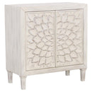 Clarkia - Accent Cabinet With Floral Carved Door - White