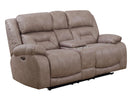 Steve Silver Aria Dual Power Reclining Console Loveseat in Desert Sand