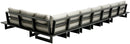 Maldives - 7 Piece Water Resistant Outdoor Patio Modular Sectional With Gray Base