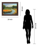 Golden Meadow Stream - 28" x 34" Framed Wall Art