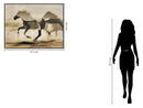 "Galloping Shadows" Hand-Embellished Canvas In Frame - Brown / Black
