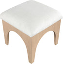 Lawson - Chenille Fabric Ottoman - Natural Base