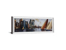 Arriving At Manhattan By Marti Bofarull - Mirrored Frame Wall Art - Dark Gray