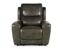 Steve Silver Laurel Leather Dual Power Recliner in Grey