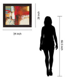 Scarlet Fusion - 28" x 34" Framed Wall Art