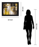 Golden Orbit - 28" x 34" Framed Wall Art