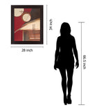 Crimson Orbit - 28" x 34" Framed Wall Art