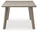 Cliff Trails - Rectangle Dining Table With Umbrella Option - Beige