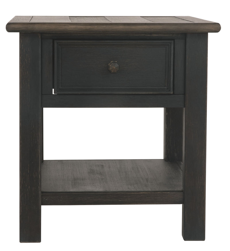 Tyler Creek - Grayish Brown / Black - Rectangular End Table
