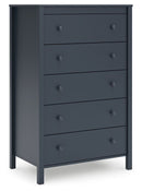 Simmenfort - Five Drawer Chest - Navy Blue