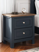 Landocken - Two Drawer Night Stand - Brown / Blue